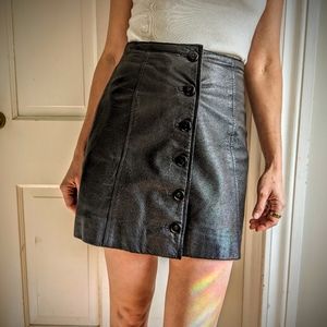 Leather mini skirt